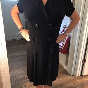 Black poly spandex shirt dress